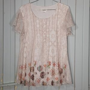 Desigual Cream and Floral Blouse